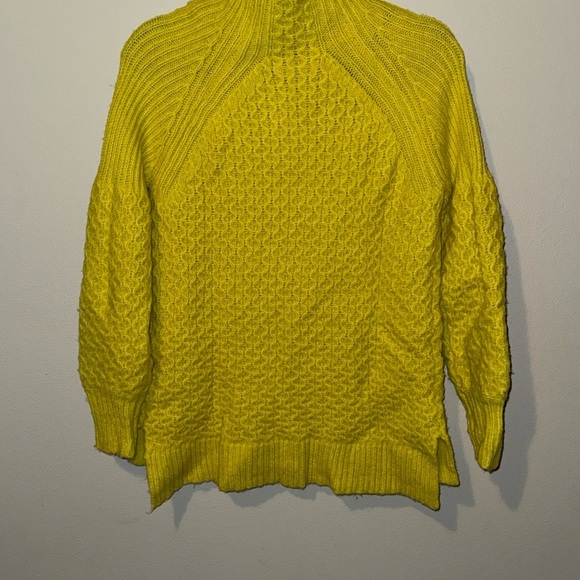 Anthropologie Bia Sweater Women's Medium Yellow Alpaca Wool Blend Cable Knit XS - Picture 12 of 12